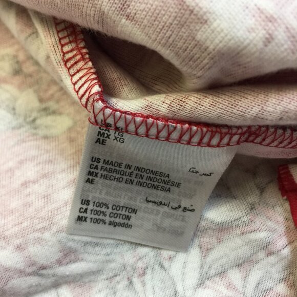 NWT Charter Club Pajama Top XL Womens Red Floral Long Sleeve Button Front V-neck - Picture 6 of 15